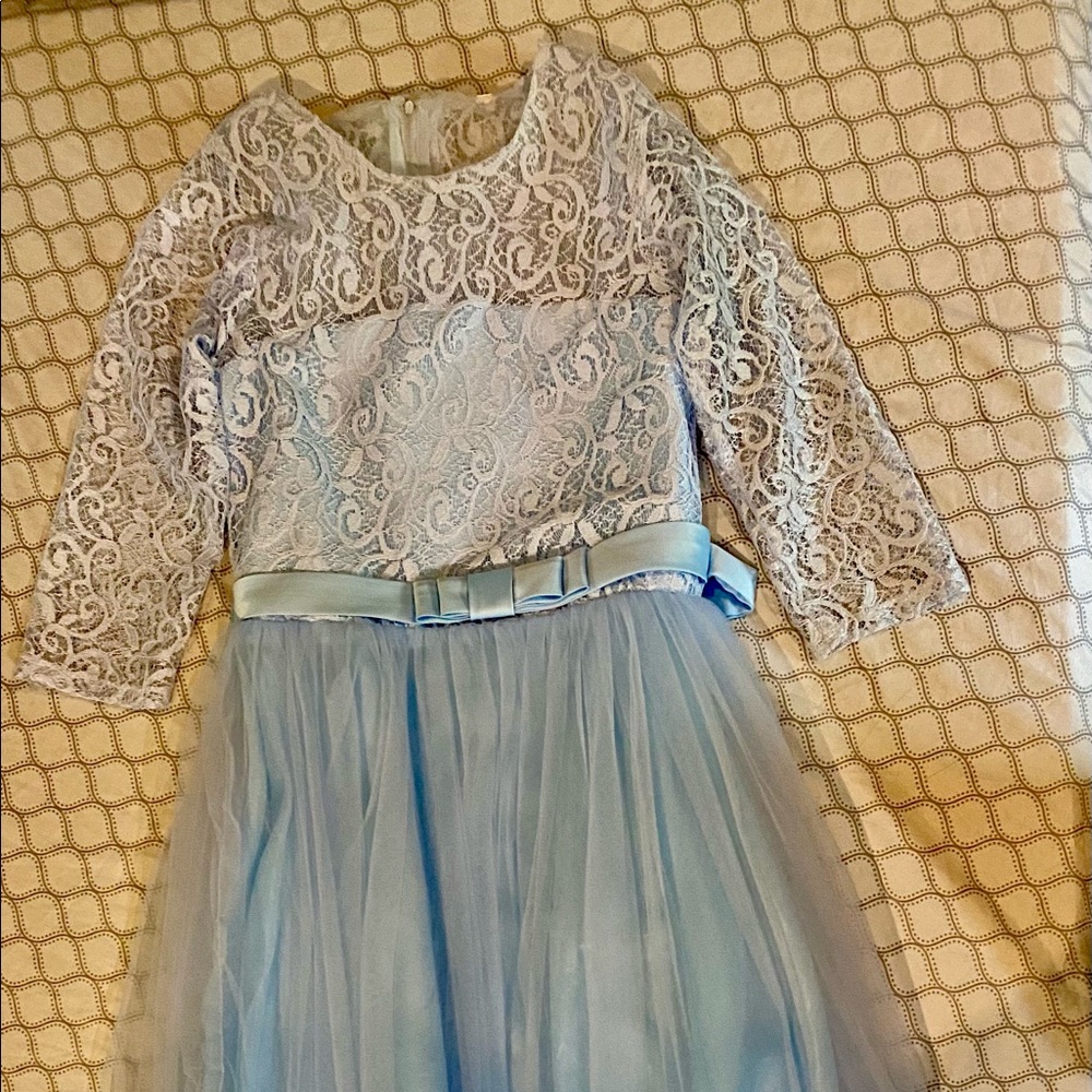 Girls fancy lace and tulle full length dress